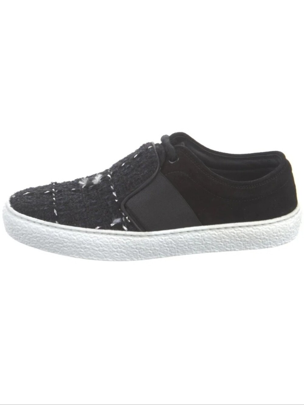 🖤 CHANEL 🖤 Black Slip-On Knit & Suede Sneaker